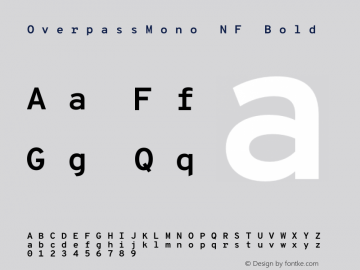 Overpass Mono Bold Nerd Font Complete Mono Windows Compatible Version 001.000;Nerd Fonts 2.1.0图片样张