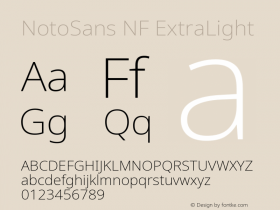 Noto Sans ExtraLight Nerd Font Complete Windows Compatible Version 2.000;GOOG;noto-source:20170915:90ef993387c0; ttfautohint (v1.7);Nerd Fonts 2.1.0图片样张