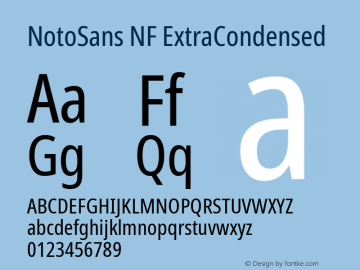 Noto Sans ExtraCondensed Nerd Font Complete Windows Compatible Version 2.000;GOOG;noto-source:20170915:90ef993387c0; ttfautohint (v1.7);Nerd Fonts 2.1.0图片样张