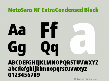 Noto Sans ExtraCondensed Black Nerd Font Complete Windows Compatible Version 2.000;GOOG;noto-source:20170915:90ef993387c0; ttfautohint (v1.7);Nerd Fonts 2.1.0图片样张