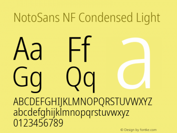 Noto Sans Condensed Light Nerd Font Complete Windows Compatible Version 2.000;GOOG;noto-source:20170915:90ef993387c0; ttfautohint (v1.7);Nerd Fonts 2.1.0图片样张