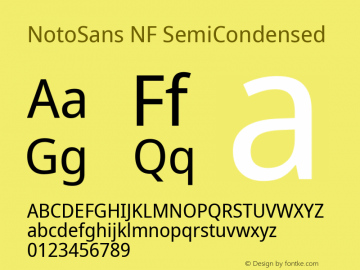 Noto Sans SemiCondensed Nerd Font Complete Windows Compatible Version 2.000;GOOG;noto-source:20170915:90ef993387c0; ttfautohint (v1.7);Nerd Fonts 2.1.0图片样张