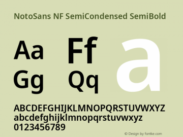 Noto Sans SemiCondensed SemiBold Nerd Font Complete Windows Compatible Version 2.000;GOOG;noto-source:20170915:90ef993387c0; ttfautohint (v1.7);Nerd Fonts 2.1.0图片样张