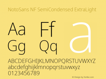 Noto Sans SemiCondensed ExtraLight Nerd Font Complete Windows Compatible Version 2.000;GOOG;noto-source:20170915:90ef993387c0; ttfautohint (v1.7);Nerd Fonts 2.1.0图片样张