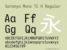 Saranya Mono TC H Regular 图片样张