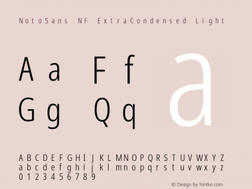 Noto Sans ExtraCondensed Light Nerd Font Complete Mono Windows Compatible Version 2.000;GOOG;noto-source:20170915:90ef993387c0; ttfautohint (v1.7);Nerd Fonts 2.1.0图片样张