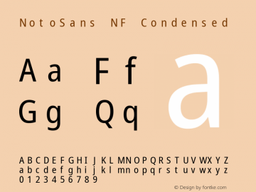 Noto Sans Condensed Nerd Font Complete Mono Windows Compatible Version 2.000;GOOG;noto-source:20170915:90ef993387c0; ttfautohint (v1.7);Nerd Fonts 2.1.0图片样张