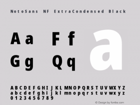 Noto Sans ExtraCondensed Black Nerd Font Complete Mono Windows Compatible Version 2.000;GOOG;noto-source:20170915:90ef993387c0; ttfautohint (v1.7);Nerd Fonts 2.1.0图片样张