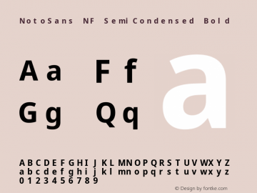 Noto Sans SemiCondensed Bold Nerd Font Complete Mono Windows Compatible Version 2.000;GOOG;noto-source:20170915:90ef993387c0; ttfautohint (v1.7);Nerd Fonts 2.1.0图片样张