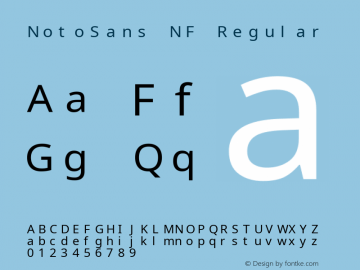 Noto Sans Regular Nerd Font Complete Mono Windows Compatible Version 2.000;GOOG;noto-source:20170915:90ef993387c0; ttfautohint (v1.7);Nerd Fonts 2.1.0图片样张