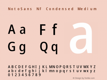 Noto Sans Condensed Medium Nerd Font Complete Mono Windows Compatible Version 2.000;GOOG;noto-source:20170915:90ef993387c0; ttfautohint (v1.7);Nerd Fonts 2.1.0图片样张