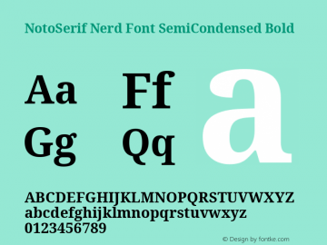 Noto Serif SemiCondensed Bold Nerd Font Complete Version 2.000;GOOG;noto-source:20170915:90ef993387c0; ttfautohint (v1.7);Nerd Fonts 2.1.0图片样张