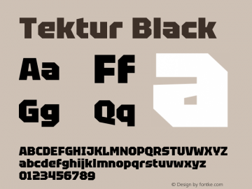 Tektur Black Version 1.004; ttfautohint (v1.8.3)图片样张