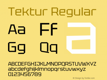 Tektur Regular Version 1.004; ttfautohint (v1.8.3)图片样张