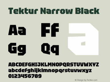 Tektur Narrow Black Version 1.004; ttfautohint (v1.8.3)图片样张