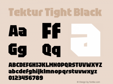 Tektur Tight Black Version 1.004; ttfautohint (v1.8.3)图片样张