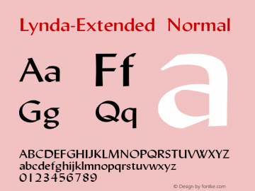 Lynda-Extended Normal 1.0/1995: 2.0/2001 Font Sample