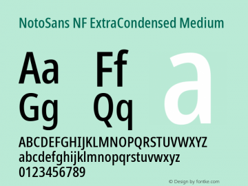Noto Sans ExtraCondensed Medium Nerd Font Complete Windows Compatible Version 2.000;GOOG;noto-source:20170915:90ef993387c0; ttfautohint (v1.7);Nerd Fonts 2.1.0图片样张