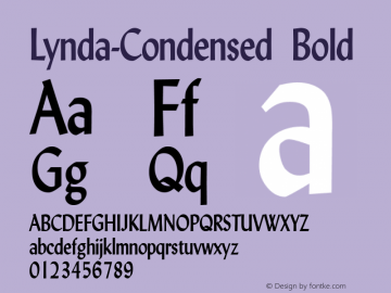 Lynda-Condensed Bold 1.0/1995: 2.0/2001 Font Sample