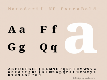 Noto Serif ExtraBold Nerd Font Complete Mono Windows Compatible Version 2.000;GOOG;noto-source:20170915:90ef993387c0; ttfautohint (v1.7);Nerd Fonts 2.1.0图片样张