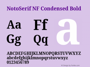 Noto Serif Condensed Bold Nerd Font Complete Windows Compatible Version 2.000;GOOG;noto-source:20170915:90ef993387c0; ttfautohint (v1.7);Nerd Fonts 2.1.0图片样张