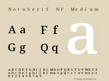 Noto Serif Medium Nerd Font Complete Mono Windows Compatible Version 2.000;GOOG;noto-source:20170915:90ef993387c0; ttfautohint (v1.7);Nerd Fonts 2.1.0图片样张