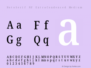 Noto Serif ExtraCondensed Medium Nerd Font Complete Mono Windows Compatible Version 2.000;GOOG;noto-source:20170915:90ef993387c0; ttfautohint (v1.7);Nerd Fonts 2.1.0图片样张