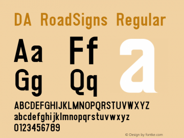 DA RoadSigns Regular Version 000.310图片样张