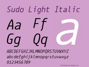 Sudo Light Italic Version 0.062图片样张