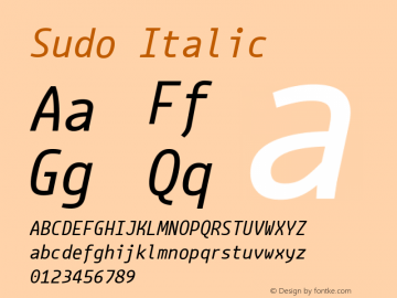 Sudo Italic Version 0.062图片样张