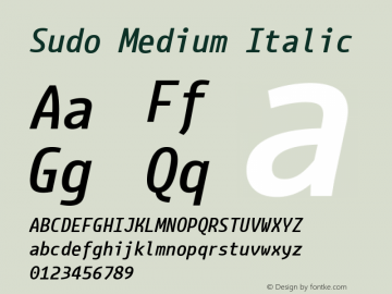 Sudo Medium Italic Version 0.062图片样张