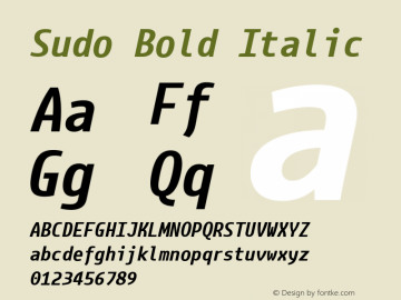 Sudo Bold Italic Version 0.062图片样张