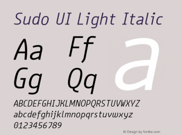 Sudo UI Light Italic Version 0.062图片样张
