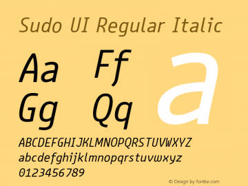 Sudo UI Regular Italic Version 0.062图片样张