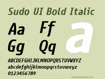 Sudo UI Bold Italic Version 0.062图片样张