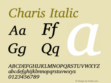 Charis Italic Version 6.001图片样张