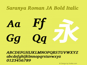 Saranya Roman JA Bold Italic 图片样张