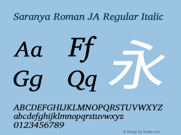Saranya Roman JA Regular Italic 图片样张