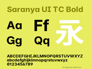 Saranya UI TC Bold 图片样张