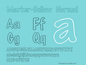 Marker-Hollow Normal 1.0/1995: 2.0/2001 Font Sample