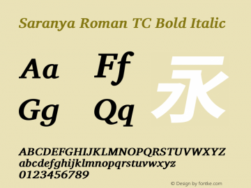 Saranya Roman TC Bold Italic 图片样张