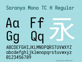 Saranya Mono TC H Regular 图片样张