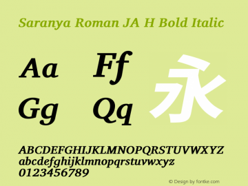 Saranya Roman JA H Bold Italic 图片样张
