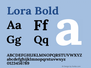 Lora Bold Version 3.002图片样张