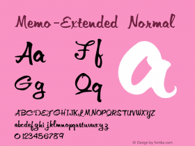 Memo-Extended Normal 1.0/1995: 2.0/2001 Font Sample