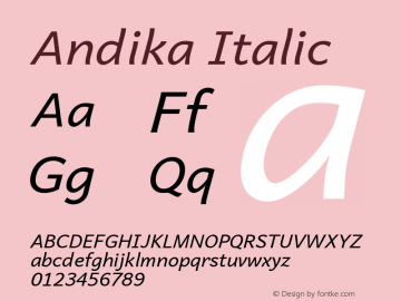 Andika Italic Version 6.101图片样张