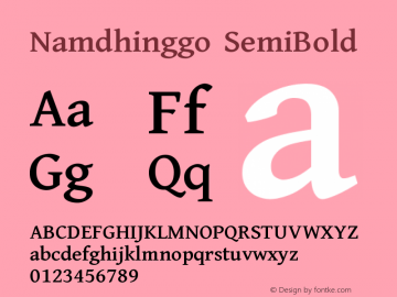 Namdhinggo SemiBold Version 2.950 dev-9bdb6dM图片样张