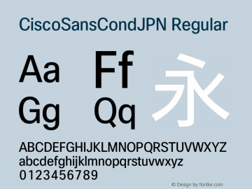 CiscoSansCondJPN Version 1.00图片样张