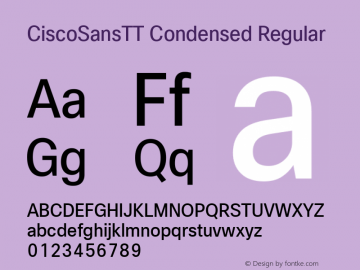 CiscoSansTT Condensed Regular Version 1.002;November 16, 2020;FontCreator 11.5.0.2430 64-bit图片样张