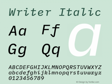 Writer Italic Version 2.001 2020图片样张